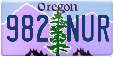 OR license plate 982NUR