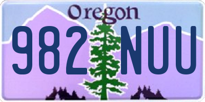 OR license plate 982NUU
