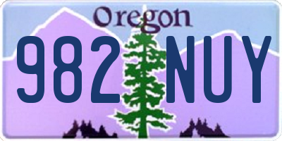 OR license plate 982NUY