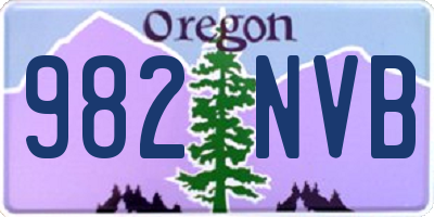 OR license plate 982NVB