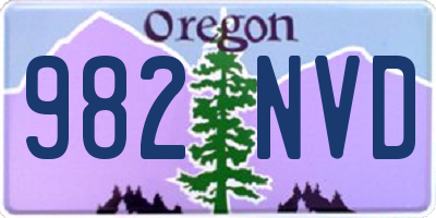 OR license plate 982NVD