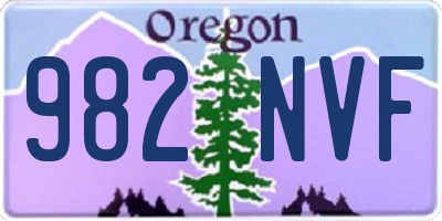 OR license plate 982NVF