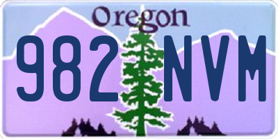 OR license plate 982NVM