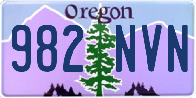 OR license plate 982NVN
