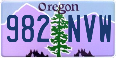 OR license plate 982NVW
