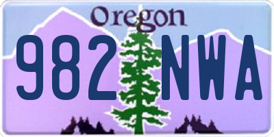 OR license plate 982NWA