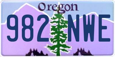 OR license plate 982NWE