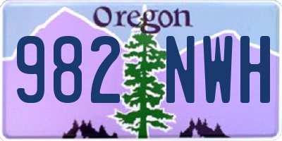 OR license plate 982NWH