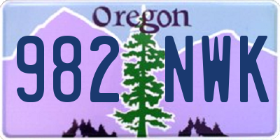 OR license plate 982NWK