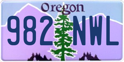 OR license plate 982NWL