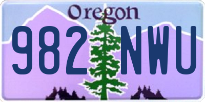 OR license plate 982NWU