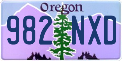 OR license plate 982NXD