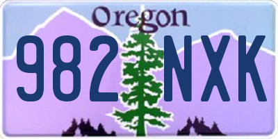 OR license plate 982NXK