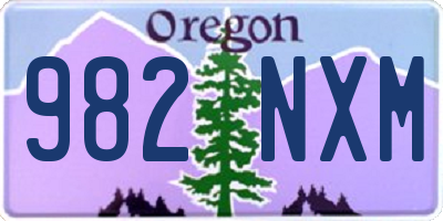 OR license plate 982NXM