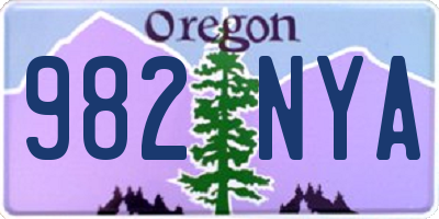 OR license plate 982NYA