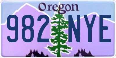 OR license plate 982NYE