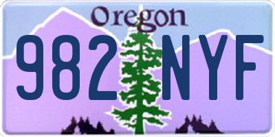 OR license plate 982NYF