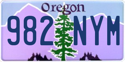 OR license plate 982NYM