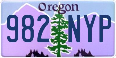 OR license plate 982NYP