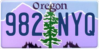 OR license plate 982NYQ