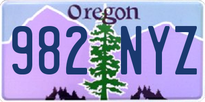 OR license plate 982NYZ
