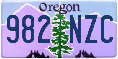 OR license plate 982NZC
