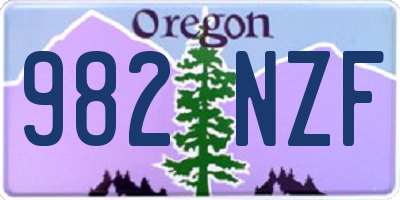 OR license plate 982NZF