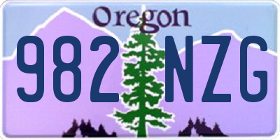OR license plate 982NZG