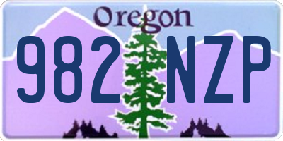 OR license plate 982NZP