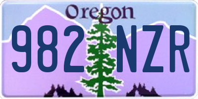 OR license plate 982NZR