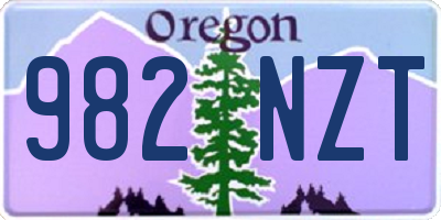 OR license plate 982NZT
