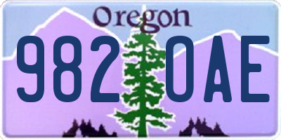 OR license plate 982OAE