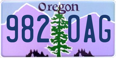 OR license plate 982OAG
