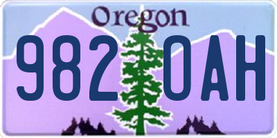 OR license plate 982OAH