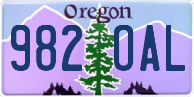 OR license plate 982OAL