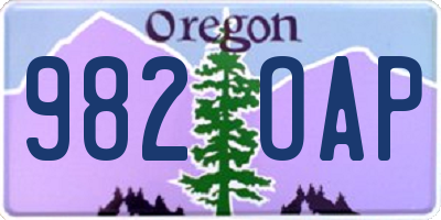 OR license plate 982OAP