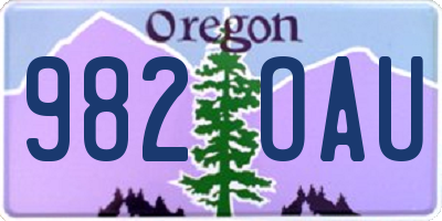 OR license plate 982OAU