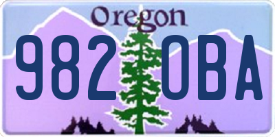 OR license plate 982OBA