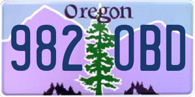 OR license plate 982OBD
