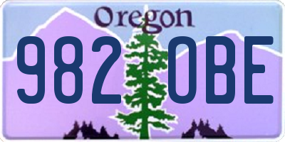 OR license plate 982OBE
