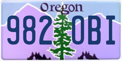 OR license plate 982OBI