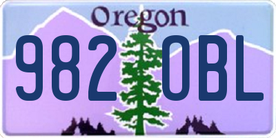 OR license plate 982OBL