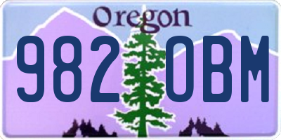 OR license plate 982OBM