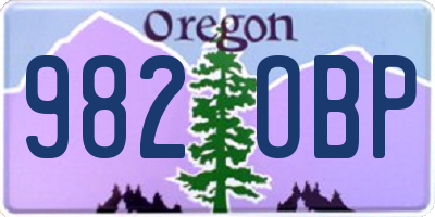 OR license plate 982OBP