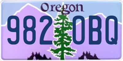 OR license plate 982OBQ