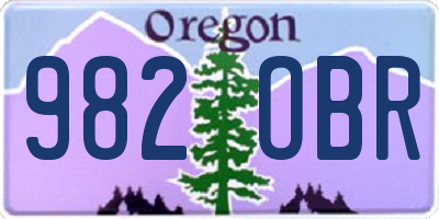 OR license plate 982OBR