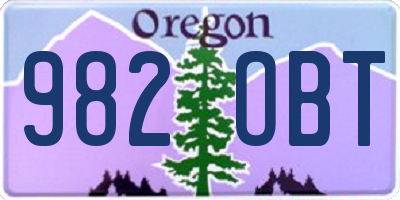 OR license plate 982OBT