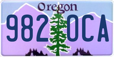OR license plate 982OCA