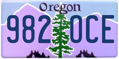 OR license plate 982OCE