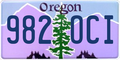 OR license plate 982OCI